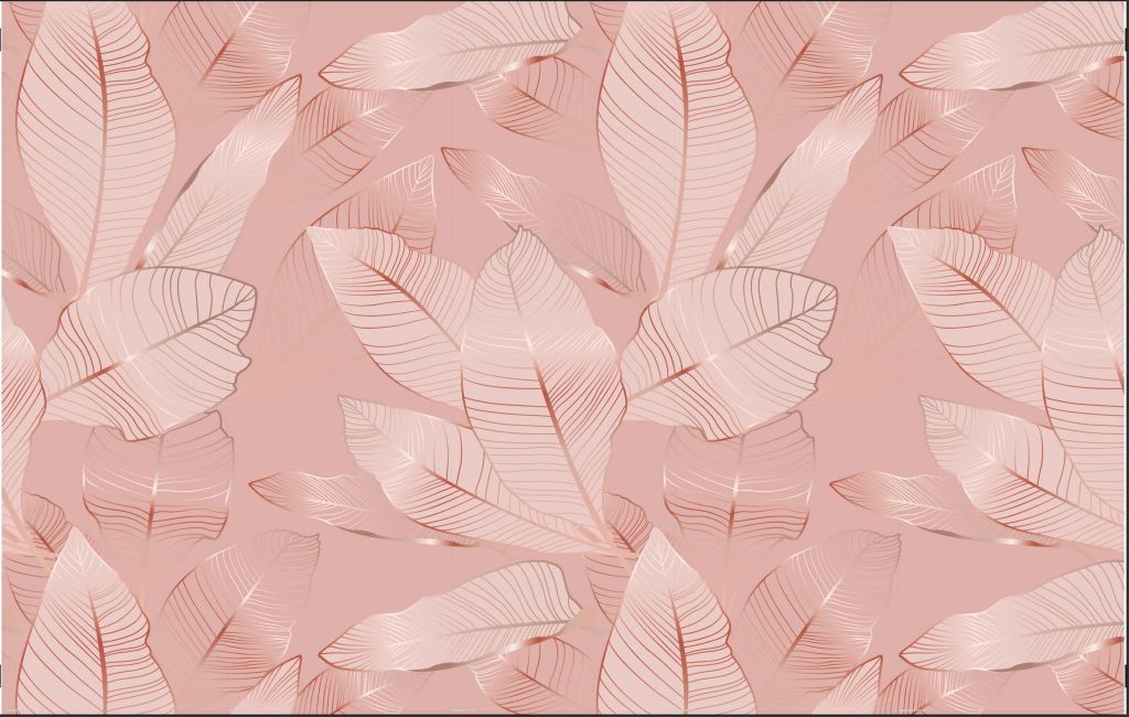 Rosé gouden bladeren - Outlet - 400 x 250 cm