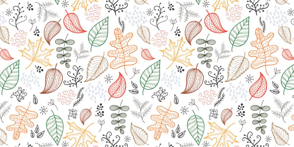 Getekende herfstbladeren