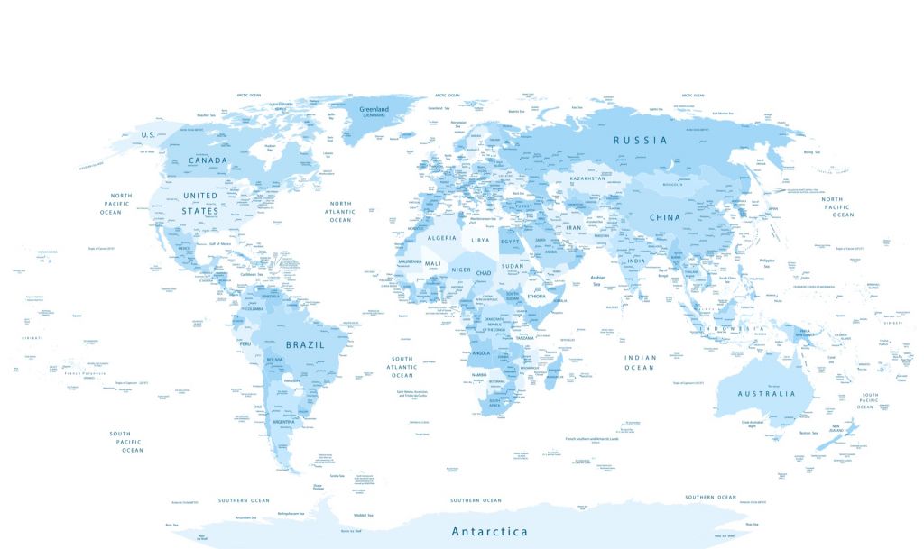 Realistische wereldkaart