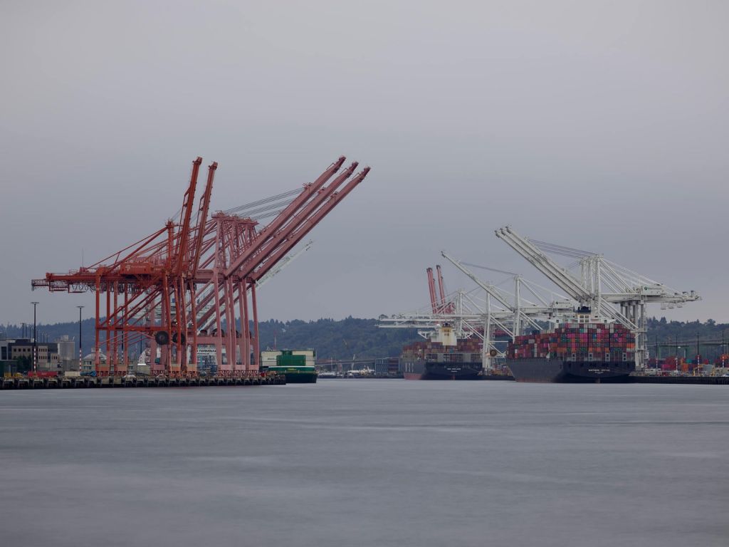 Hijskranen in de haven