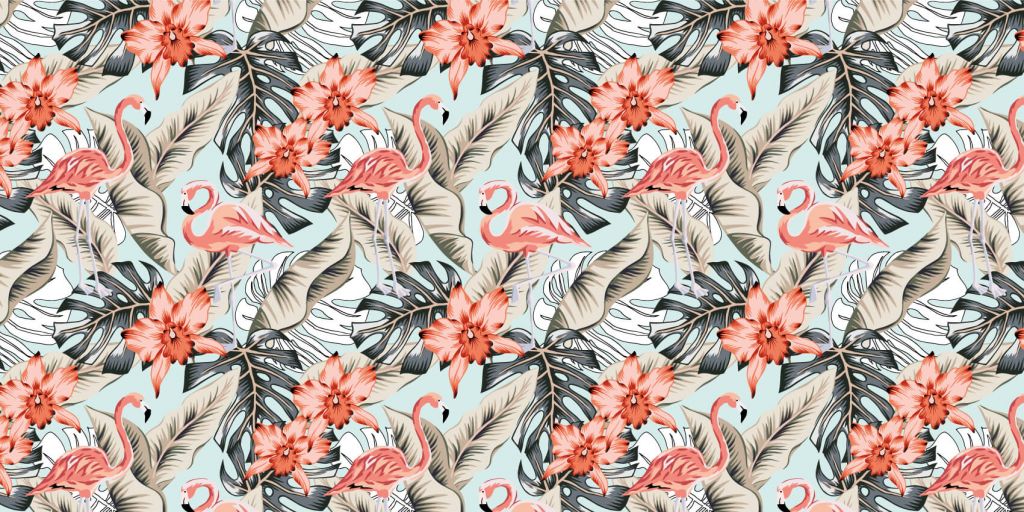 Tropische roze flamingo