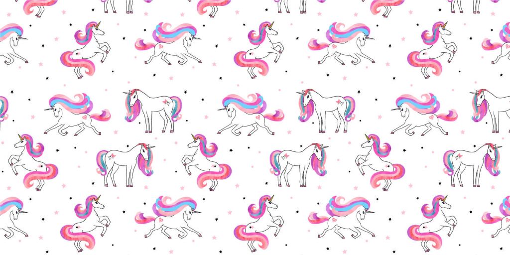 Eenhoorns met roze manen