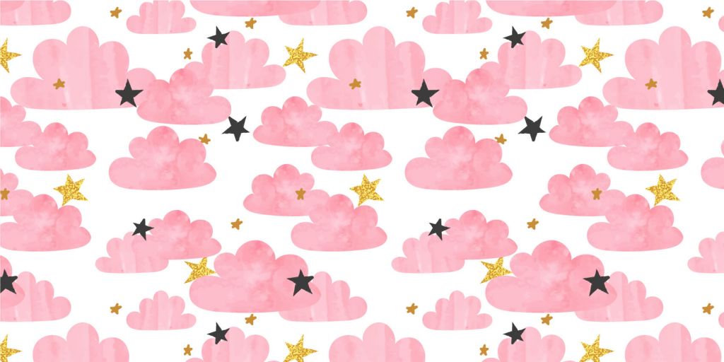 Waterverf wolken, roze