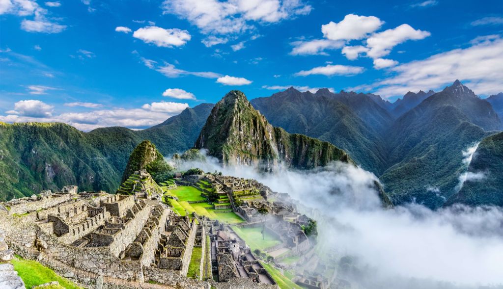 Machu Picchu in de mist