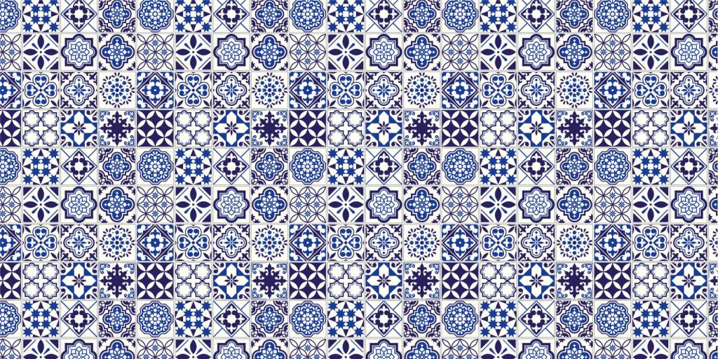 Blauwe tegeltjes
