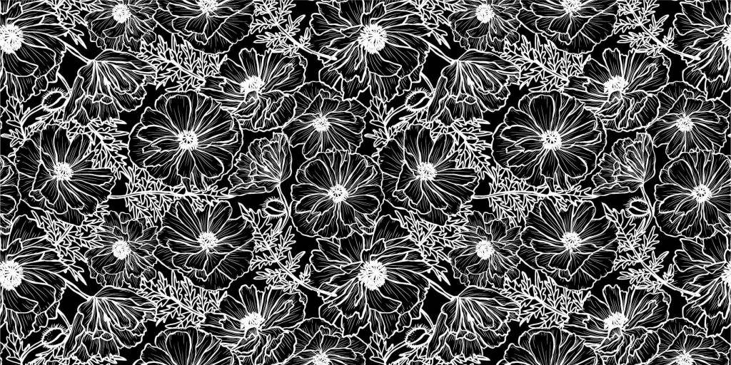 Zwart-wit bloemen