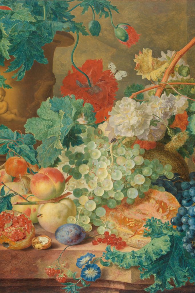 Stilleven met bloemen en vruchten, Jan van Huysum