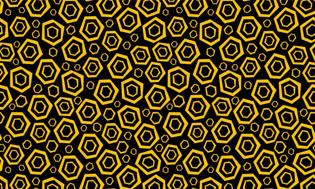 Hexagon patroon, zwart