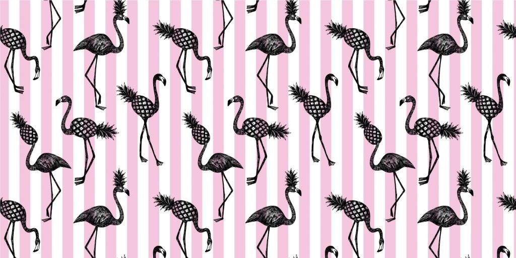 Flamingo's en ananassen