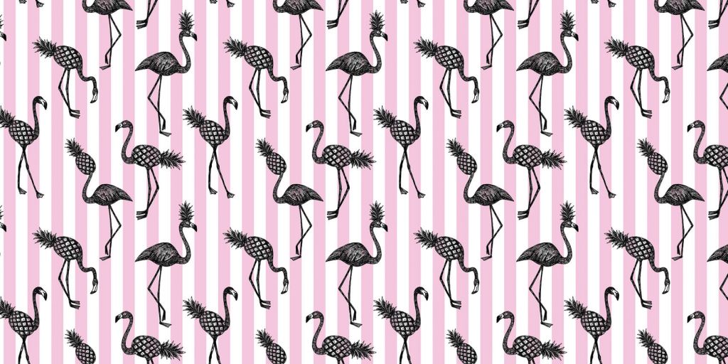 Flamingo's en ananassen