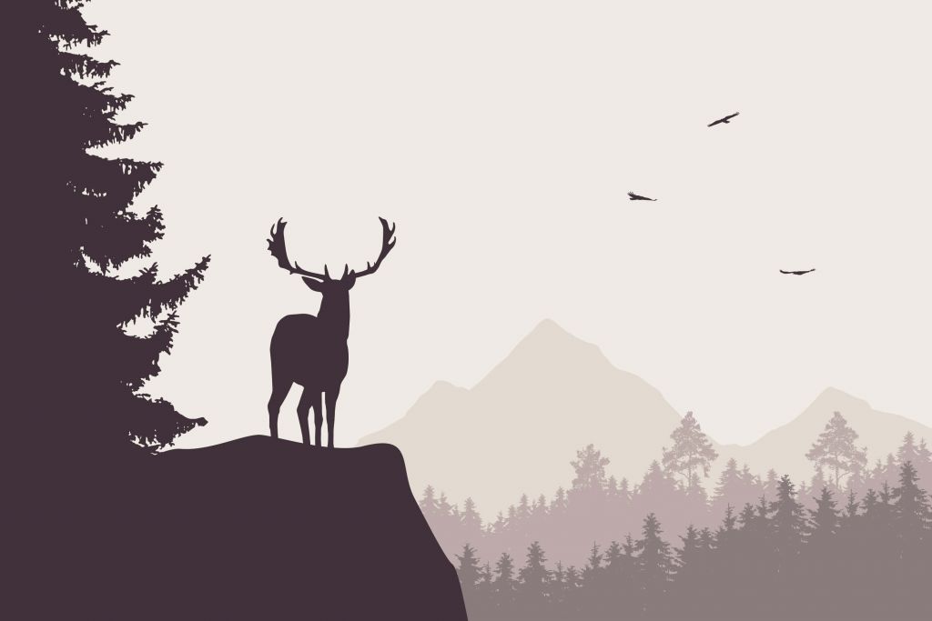 Hert in silhouette