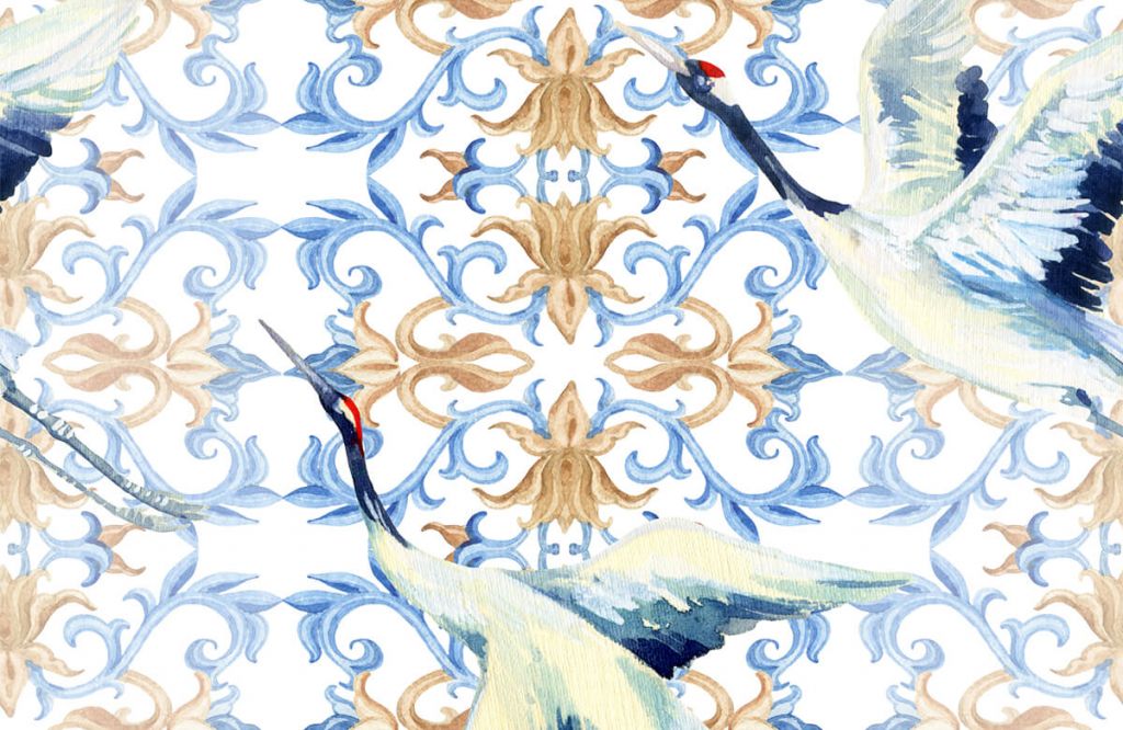 Blauwe kraanvogels