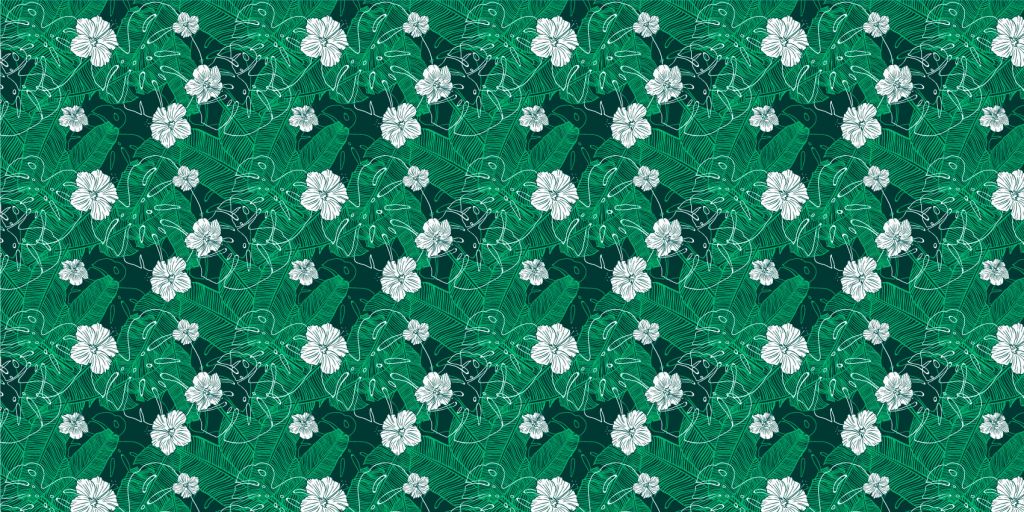 Tropische bladeren en bloemen