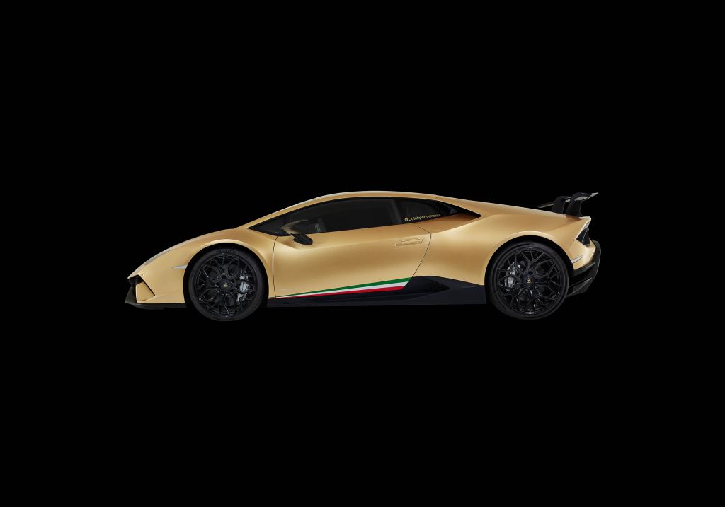 Lamborghini Huracán - Zijkant, zwart