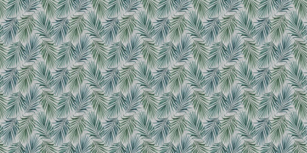 Blauwe en groene palmbladeren