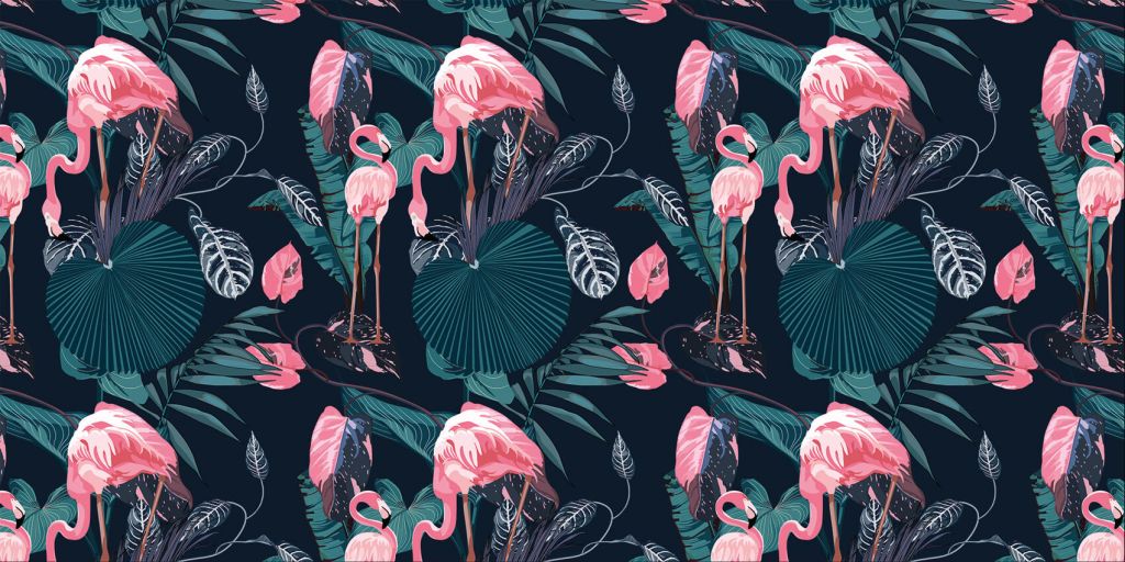 Wilde roze flamingo's