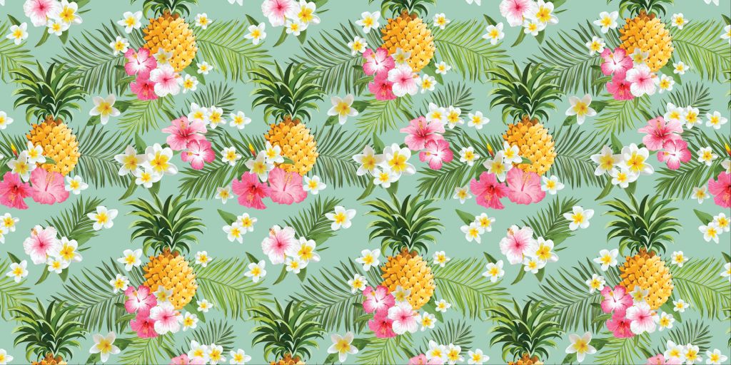 Tropische bloemen en ananas