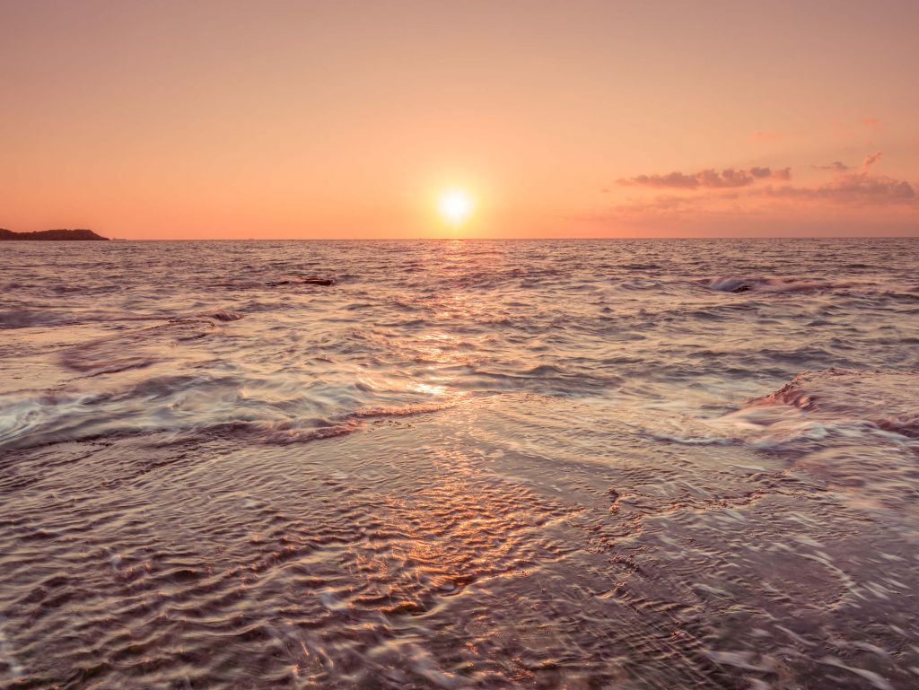 Strand zonsondergang