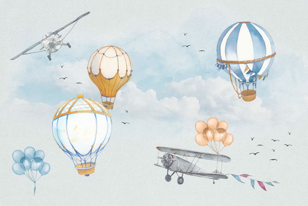 Luchtballonnen blauw