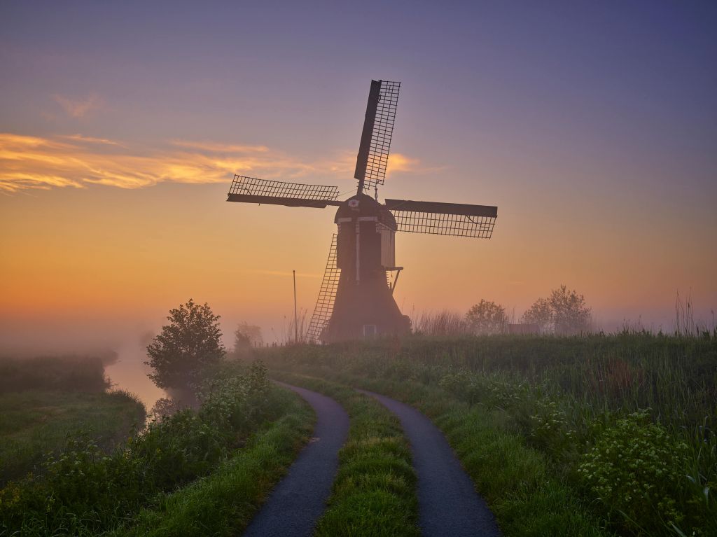 Molen bij zonsopgang