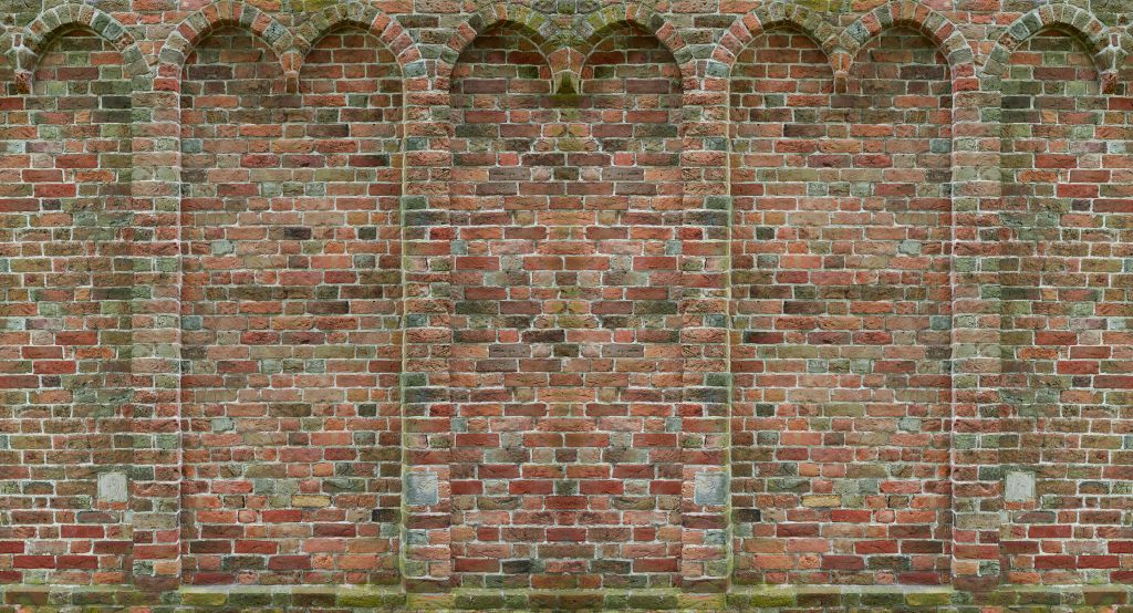 Oude muur met bogen