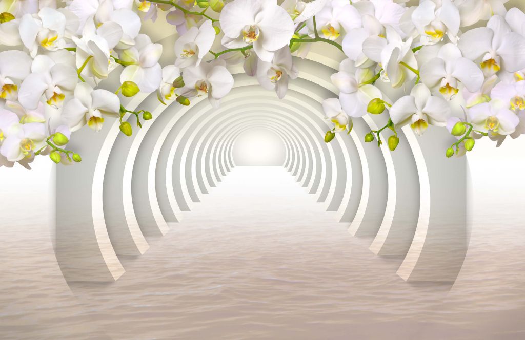 Tunnel met orchideeën
