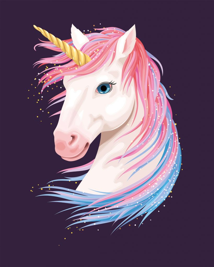 Unicorn met gekleurde manen