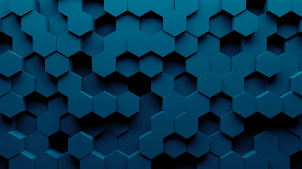 Donkerblauwe hexagons