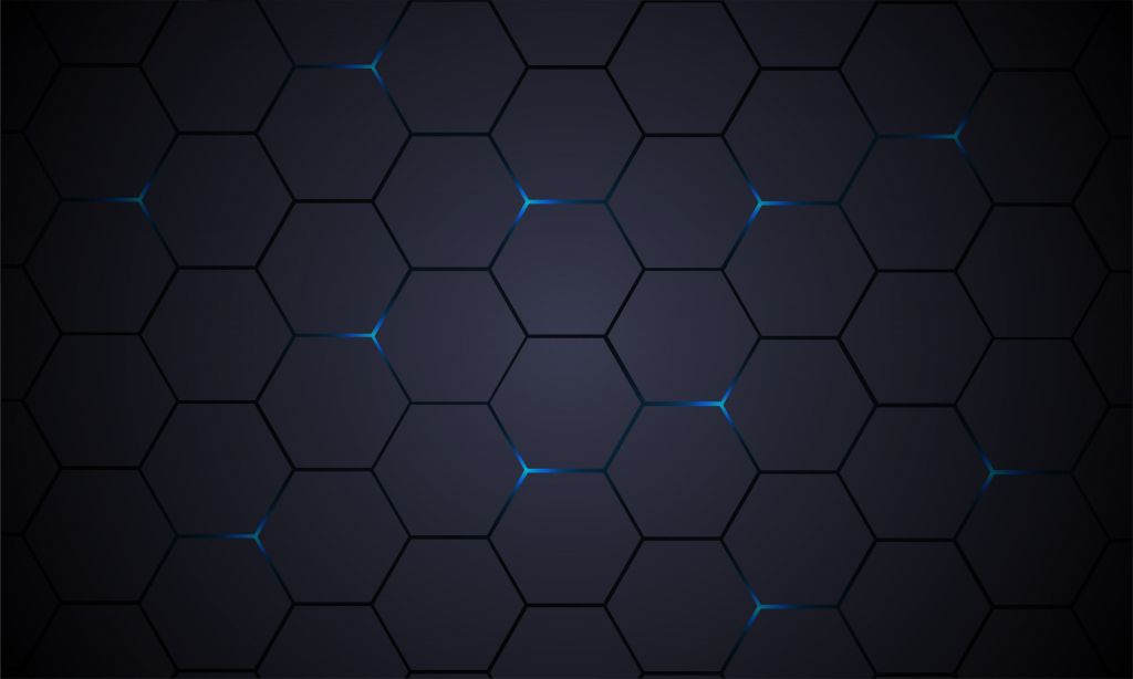 Donker grijze hexagons