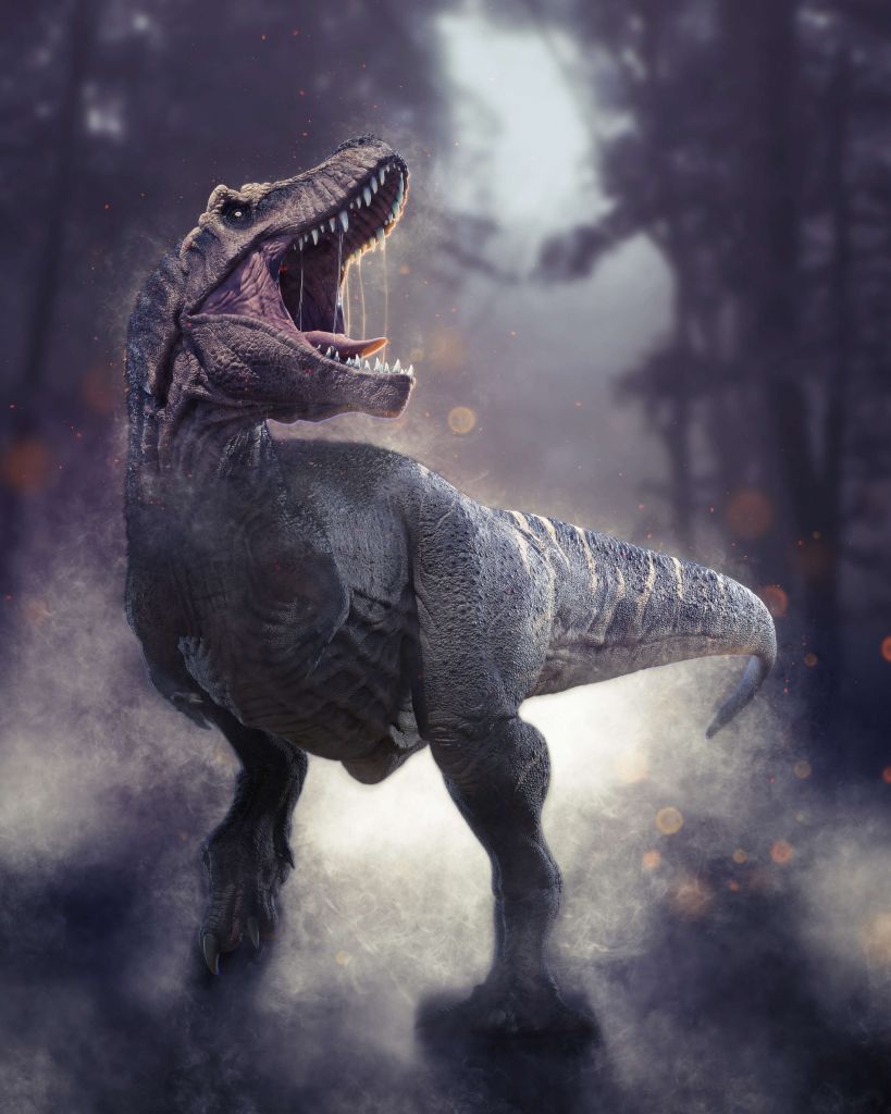 Tyrannosaurus Rex tijdens de nacht