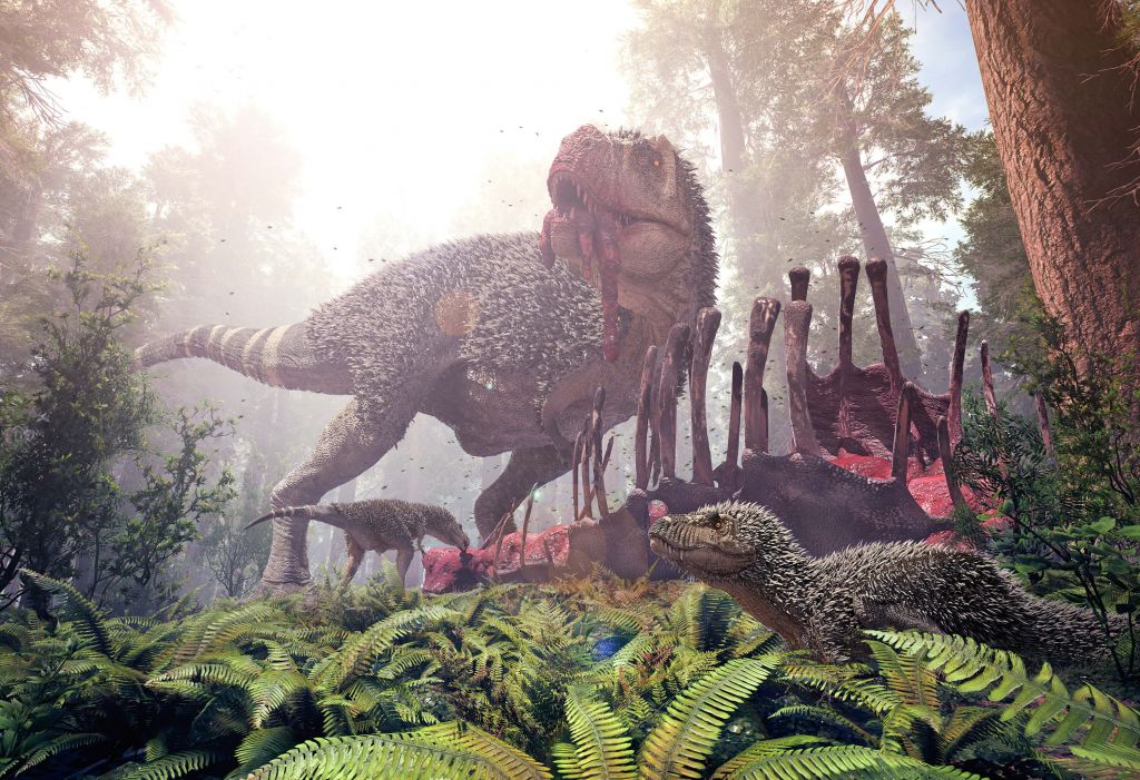 Tyrannosaurus Rex en haar jongen