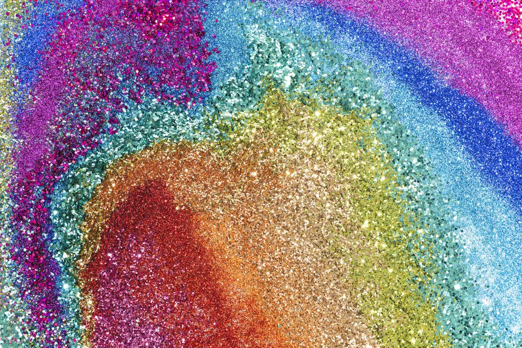 Regenboog glitters