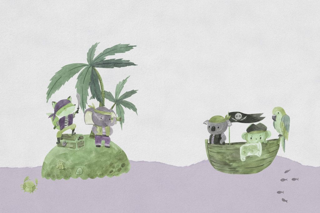 Piraten op zee groen