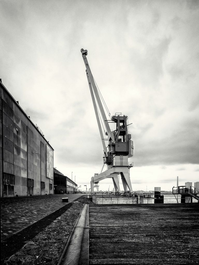 Havenkraan op het voormalige RDM terrein Heijplaat Rotterdam 