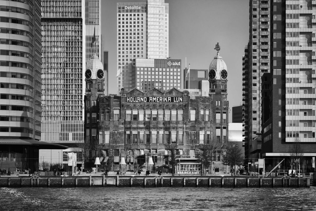 Hotel New York in zwart wit Rotterdam 
