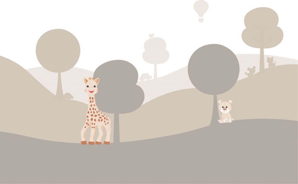 Sophie la girafe® in beige landschap