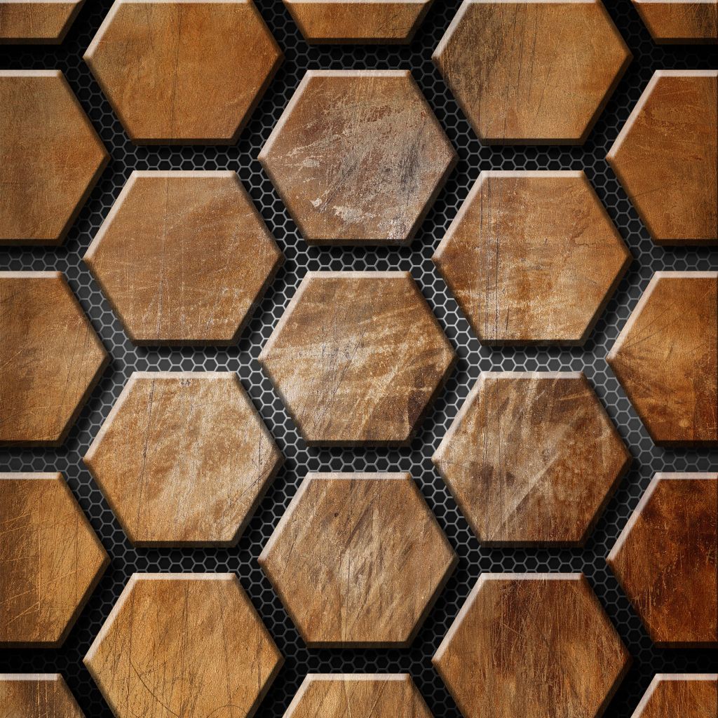 Bruine hexagons