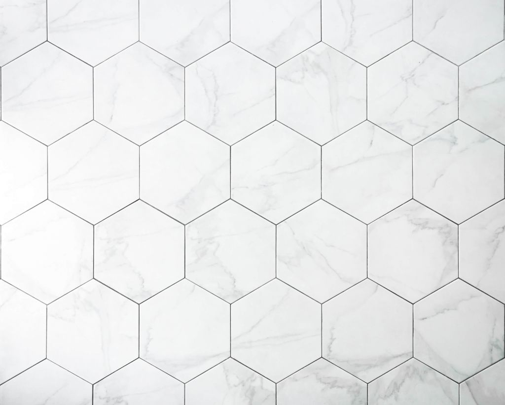 Marmeren hexagons