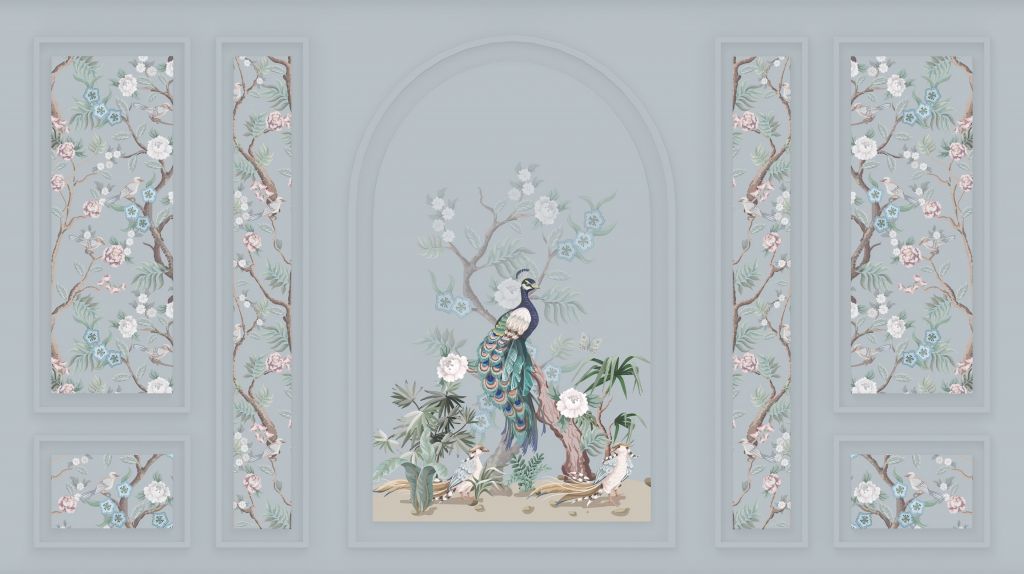 Peacock Paradise, blue