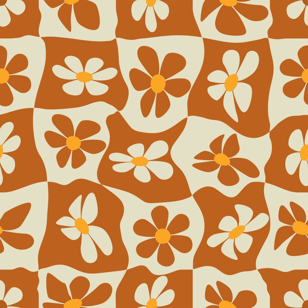 Bloemen in ruiten