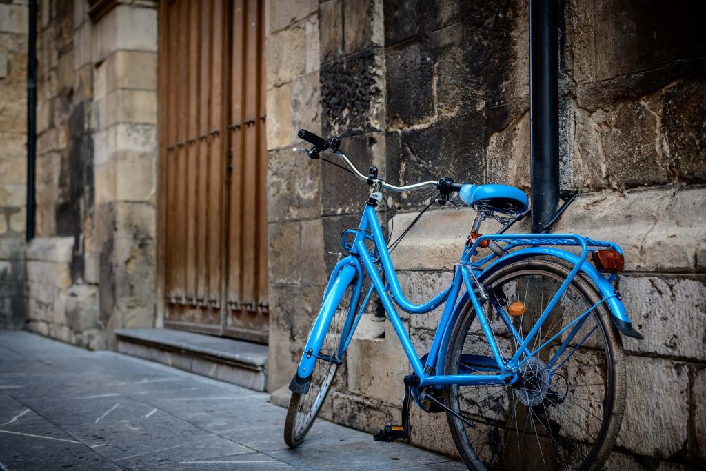 Blauwe fiets