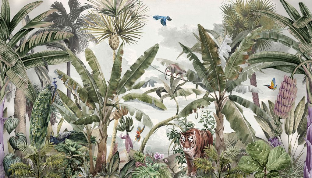 Tropische tekening van regenwoud
