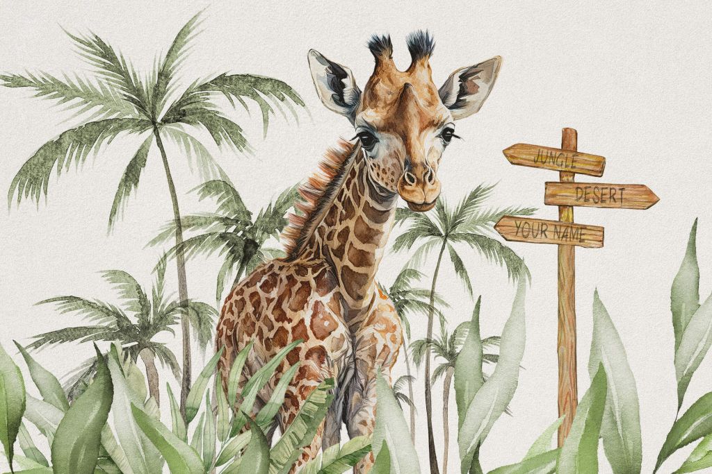 Baby giraffe in de jungle