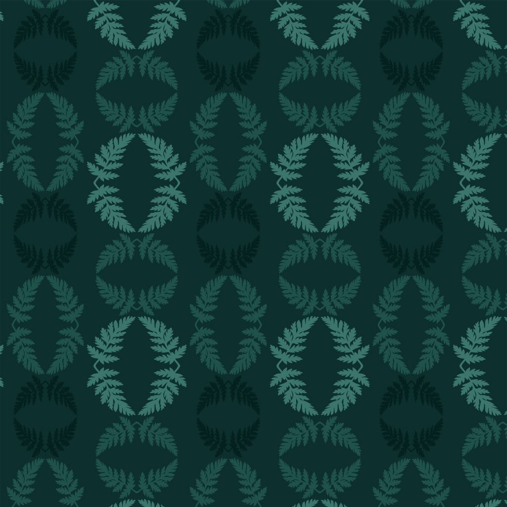 Groen patroon met takje hemlock