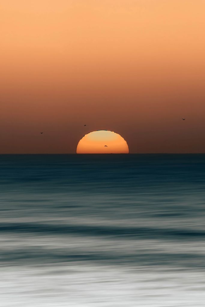Zonsondergang aan de Atlantische kust