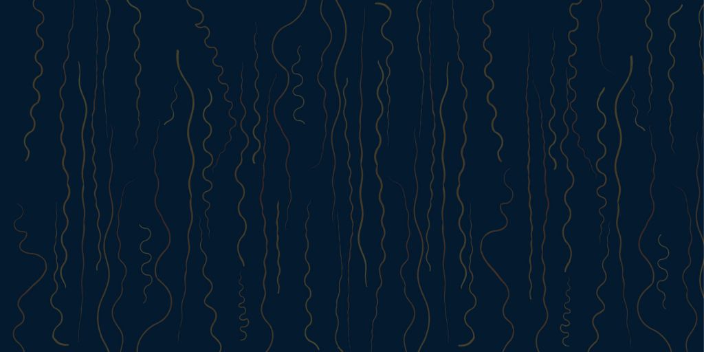 Organische lijnen gras midnight blue