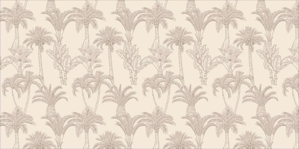 Jungle line-art beige