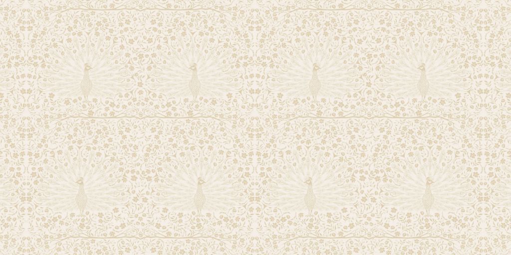 Klassiek Elegante Pauwenpracht Patroon - beige