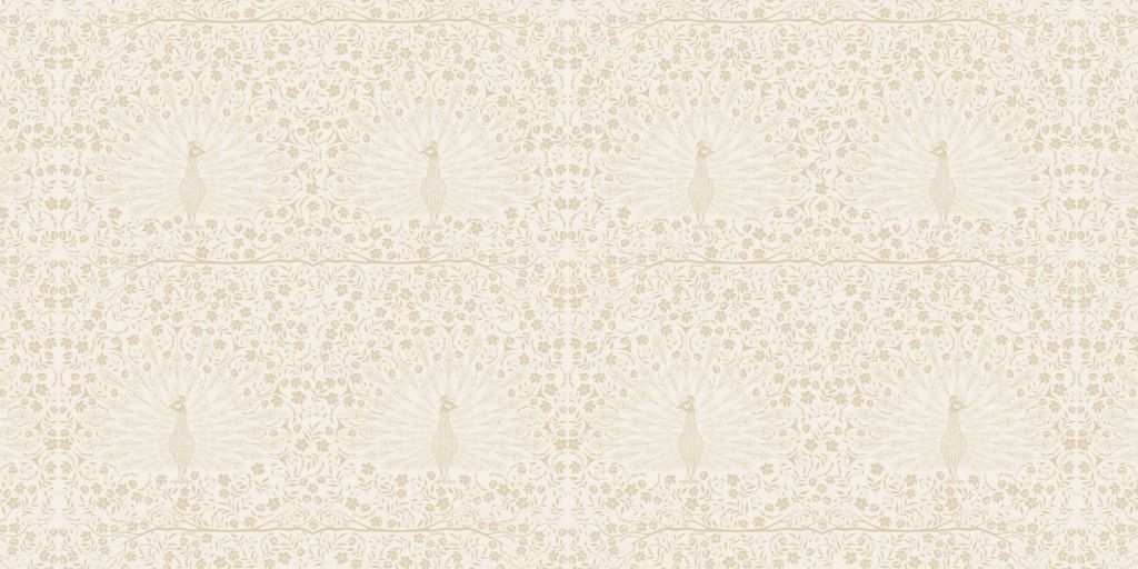 Klassiek Elegante Pauwenpracht Patroon - beige