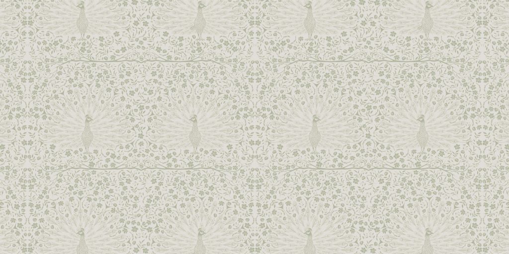 Klassiek Elegante Pauwenpracht Patroon - groen